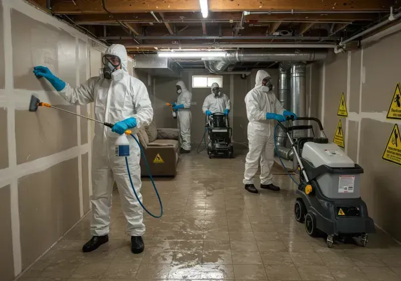 Basement Moisture Removal and Structural Drying process in Prairie Heights, WA